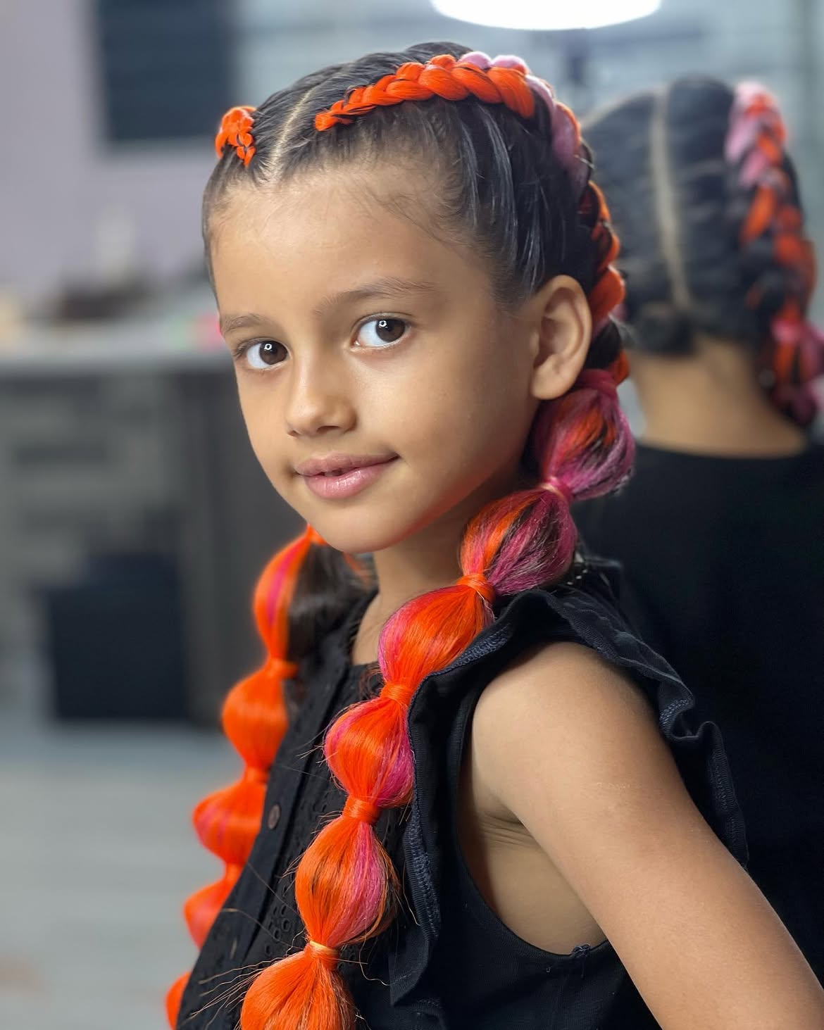 Fruity Fun Braided Bubble Pigtails
