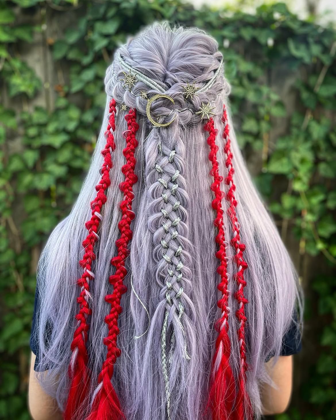 Galactic Braids With Celestial Moon Crown