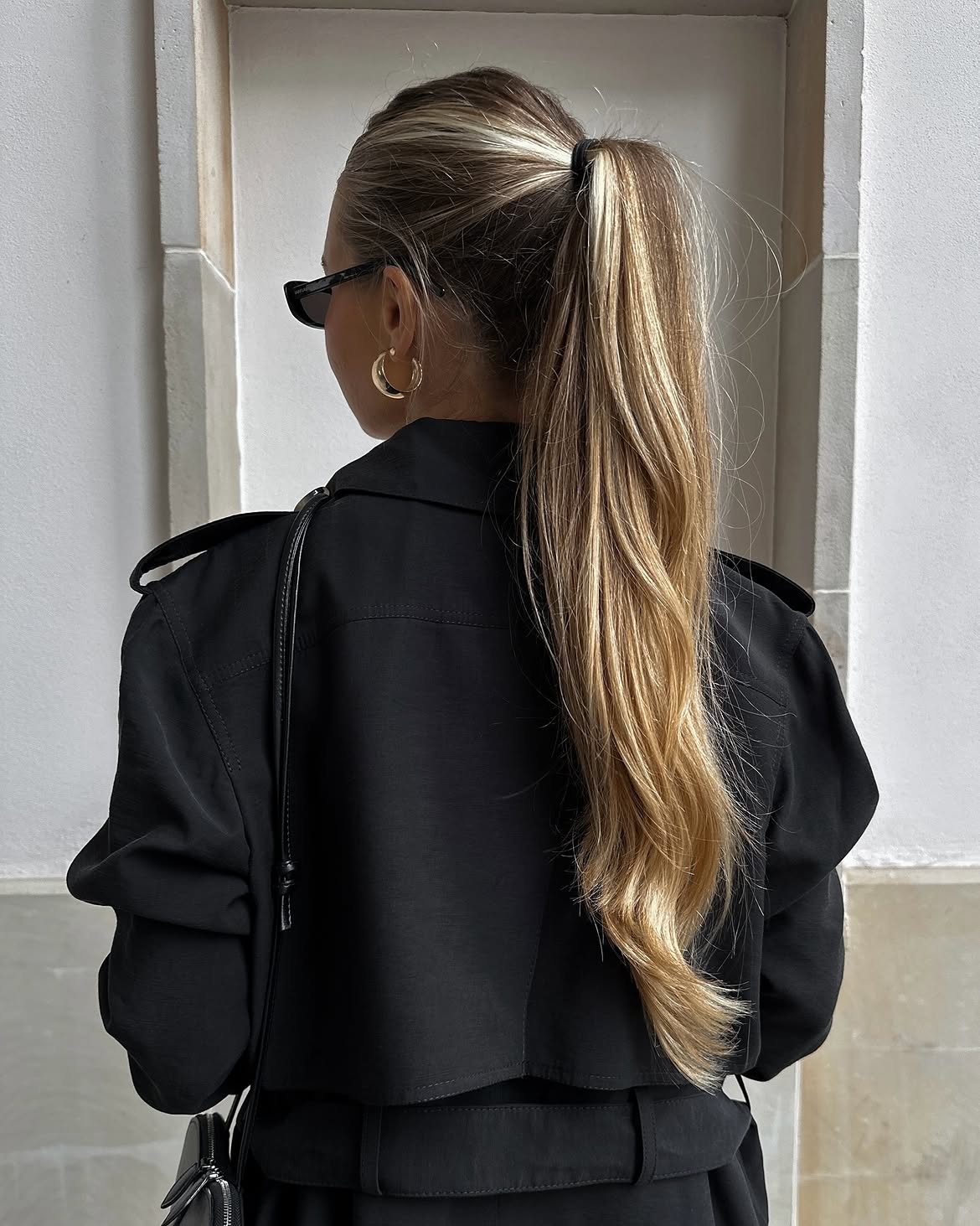 High Ponytail With Honey Blonde Highlights