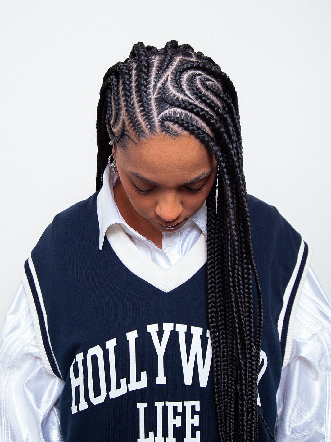 Intricate Cornrow Braids Paired With Long Braids