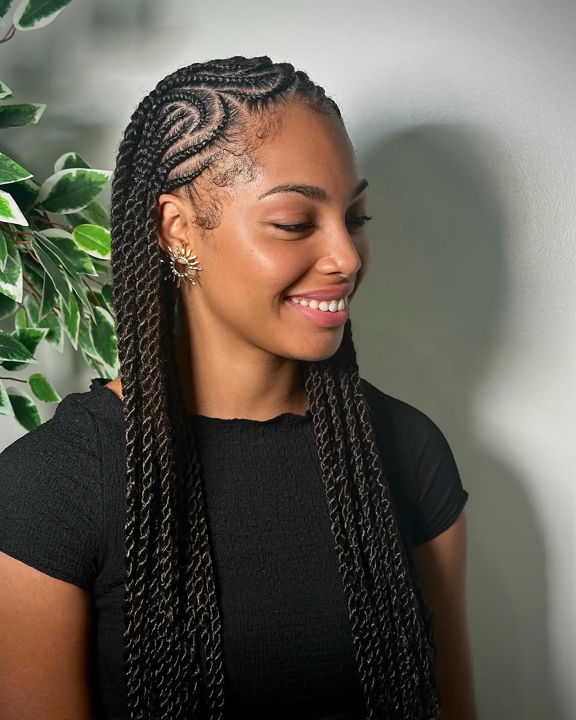 Intricate Fulani Braids With Elegant Spiral Designs