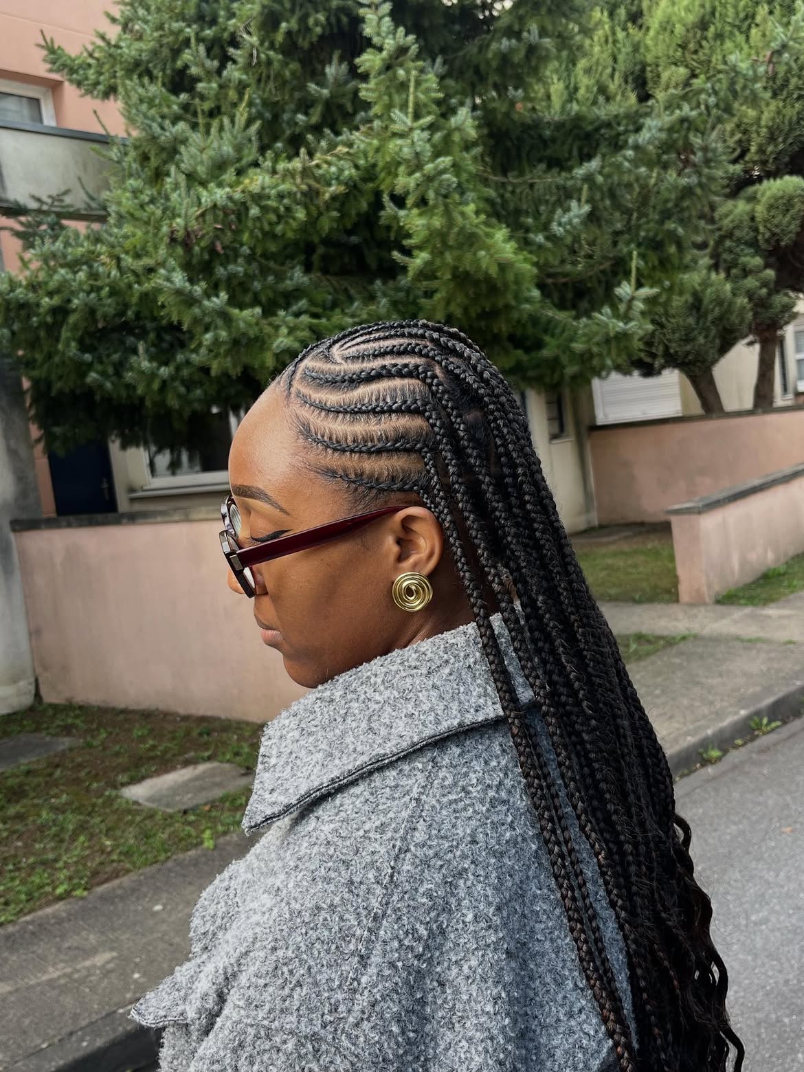 Intricate Fulani Braids With Wavy Ends