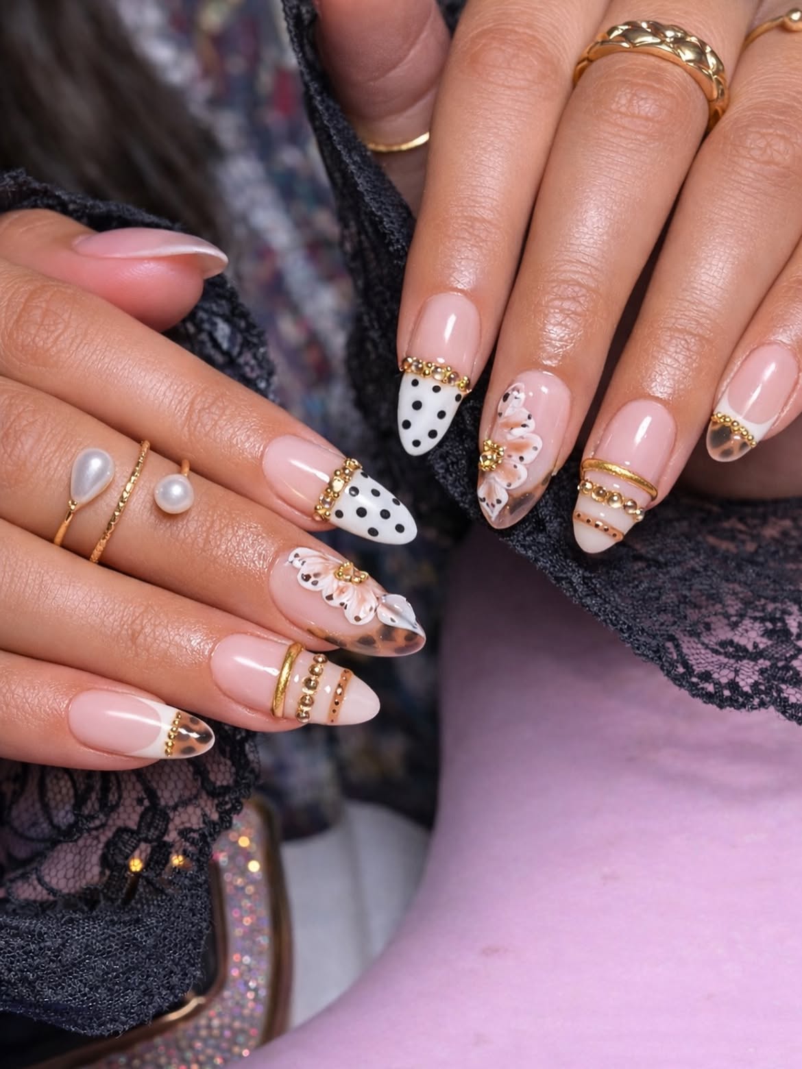 Leopard French Mix with Polka Dot and Gold Accents