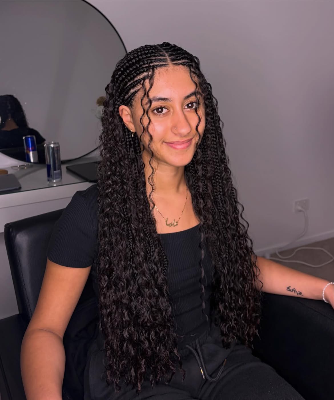 Long Braids With Natural Curly Weave