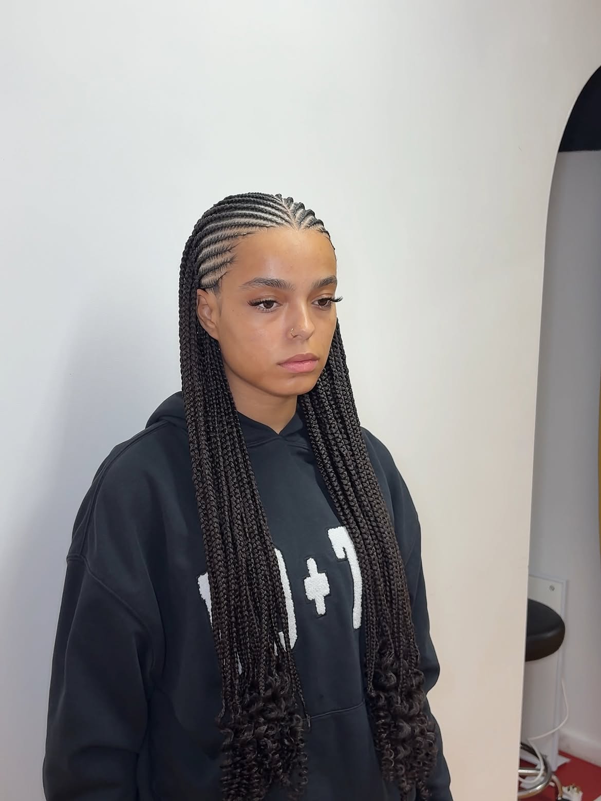Luxe Fulani Braids With Curly Ends