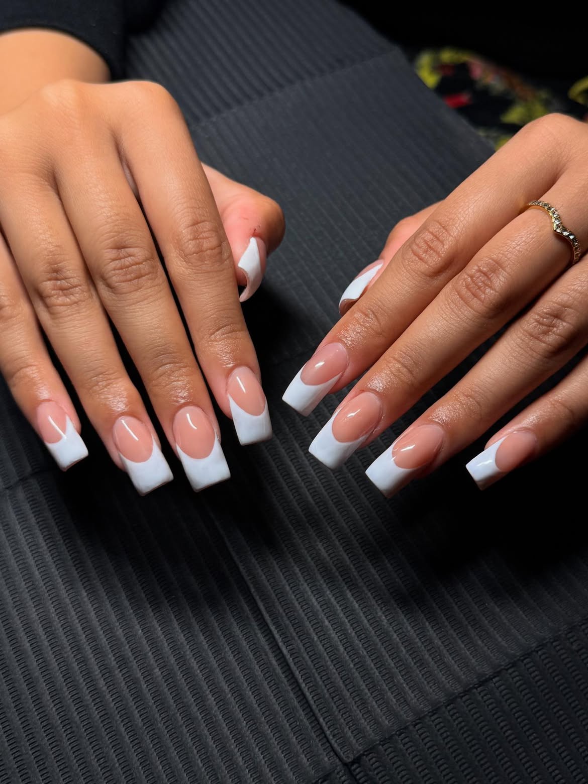 Modern Square French Tip Nails