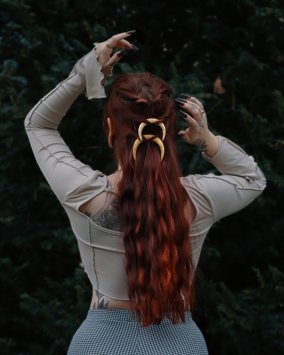 Mystical Moon Braid With Fiery Auburn Waves