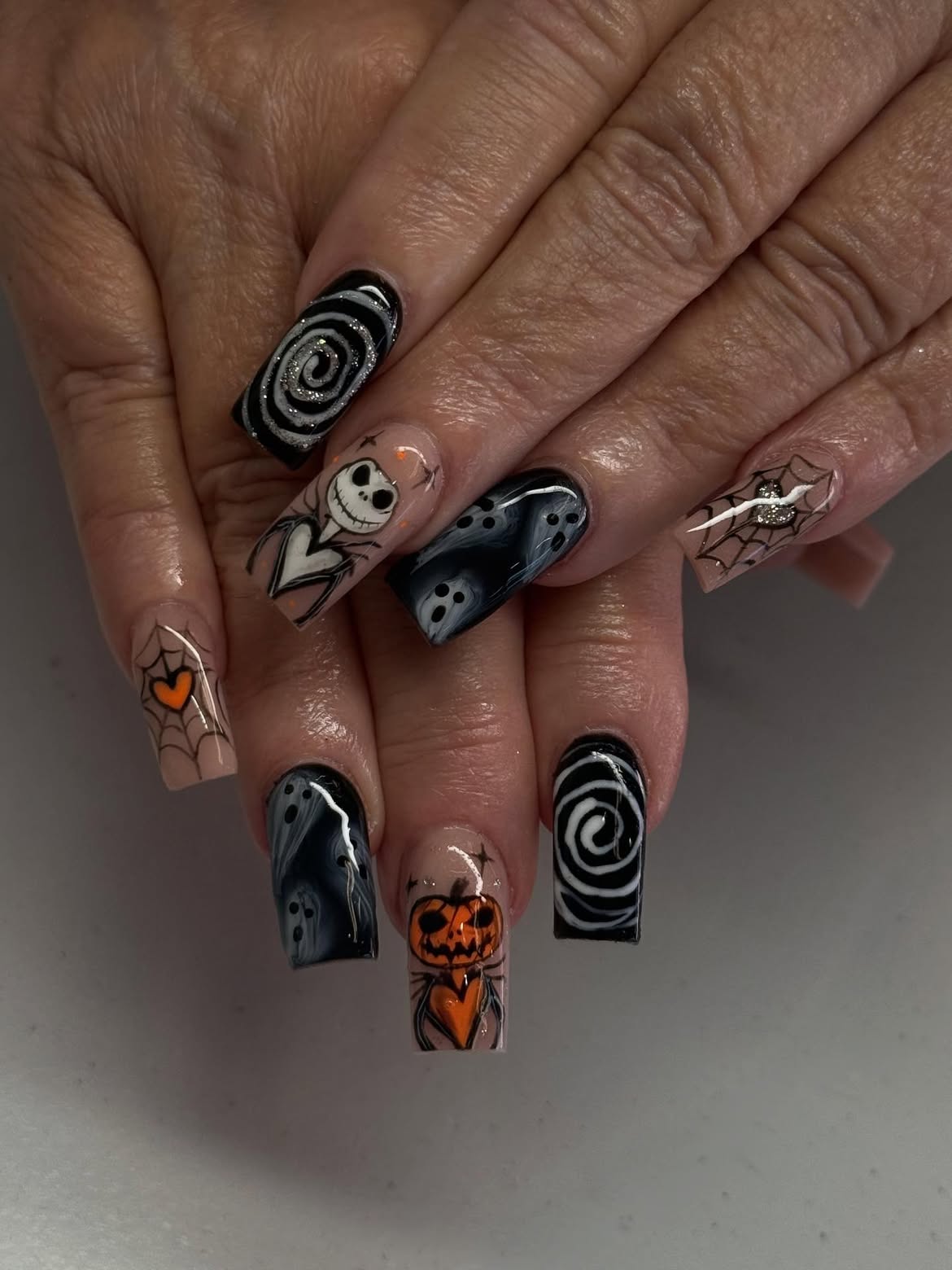 Nightmare Before Christmas Halloween Nail Art