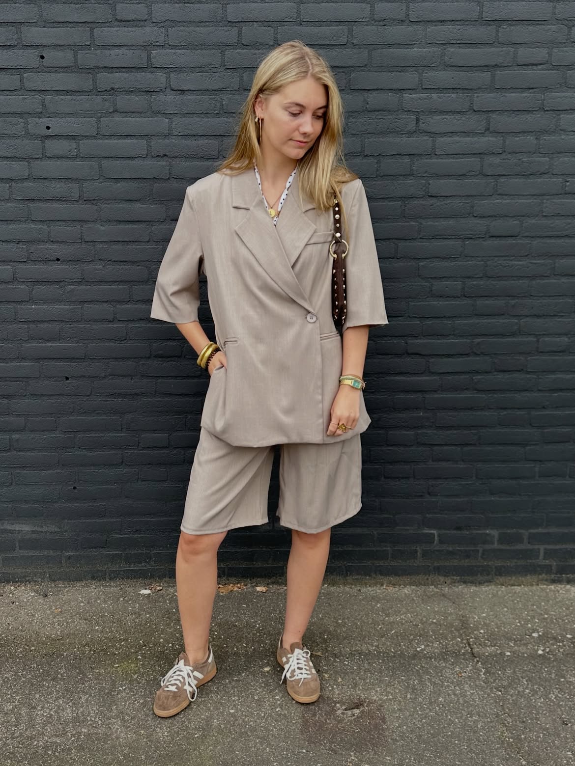 Oversized Linen Blazer Short Set
