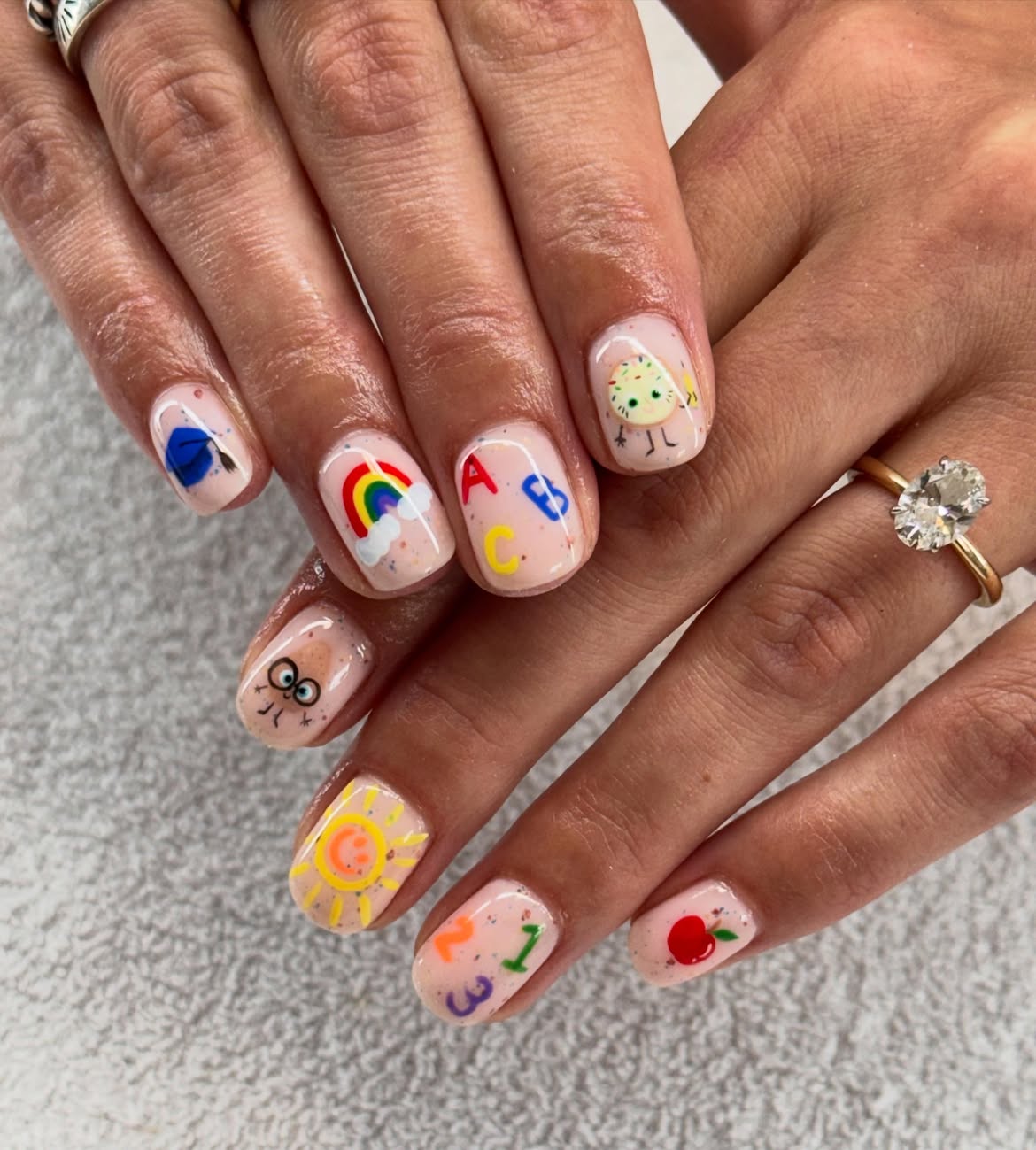 Playful Back-to-School Themed Nail Art
