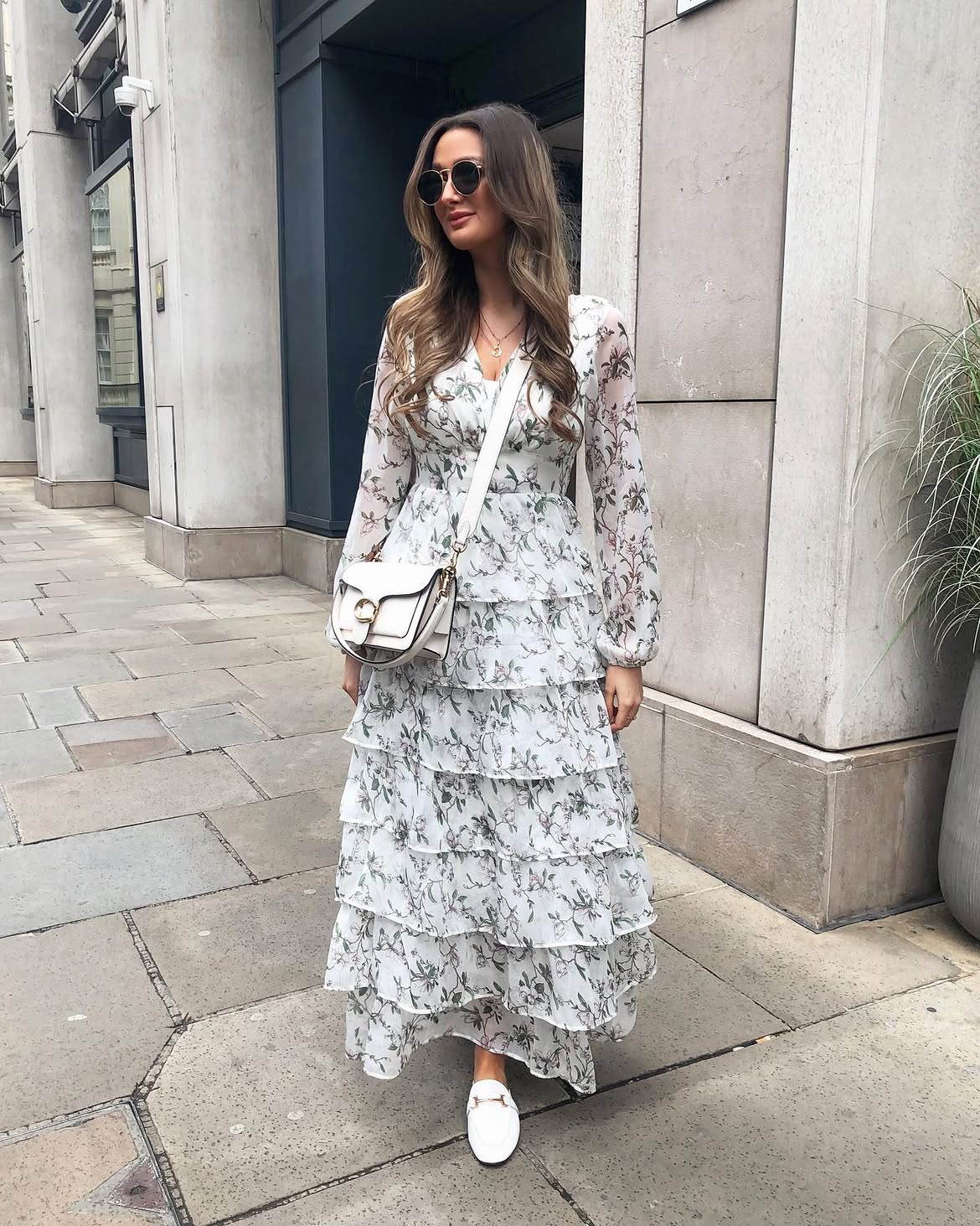 Prairie Chic Floral Maxi Dress And Loafers