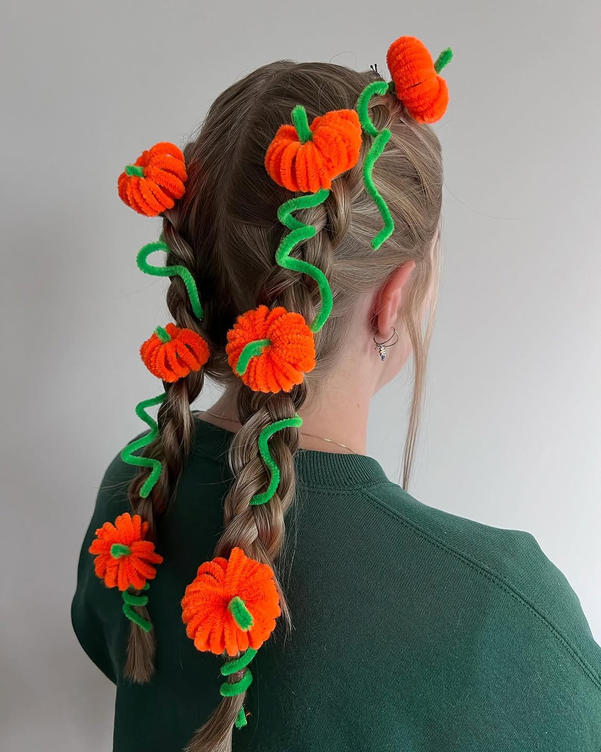 Pumpkin Patch Braids With Vine Accents