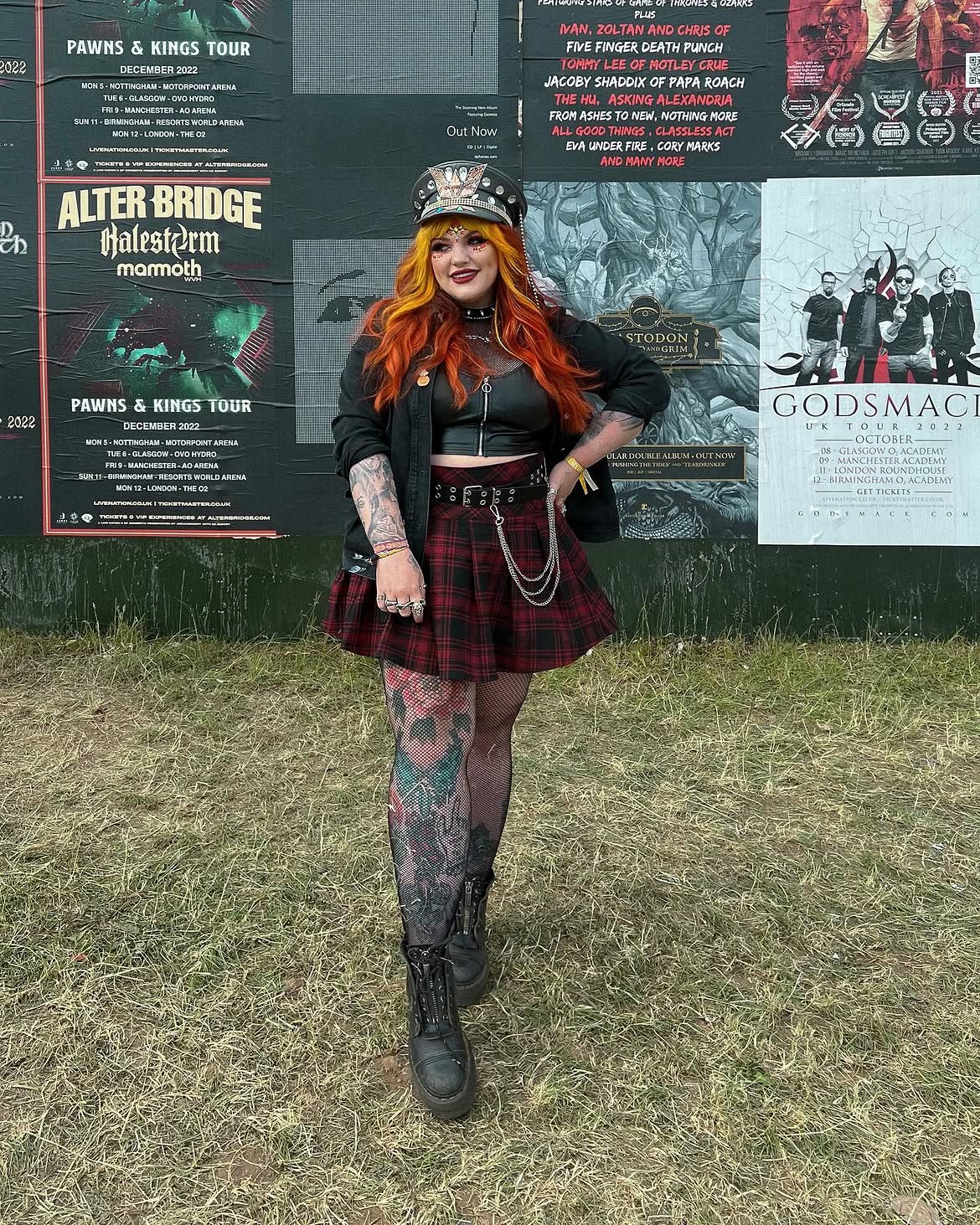 Punk Plaid Mini Skirt Festival Look