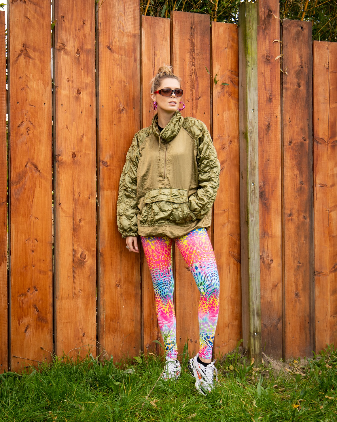 Quilted Anorak With Psychedelic Print Leggings