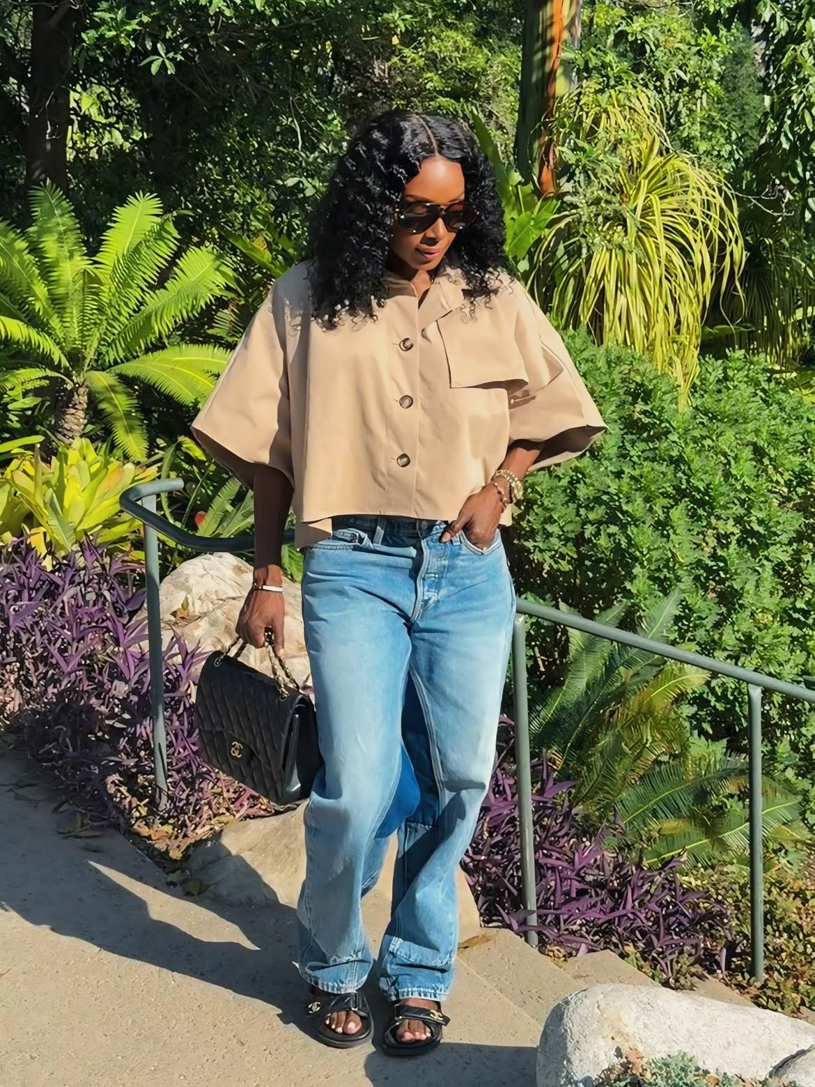 Relaxed Beige Shirt With Light Wash Jeans Outfit