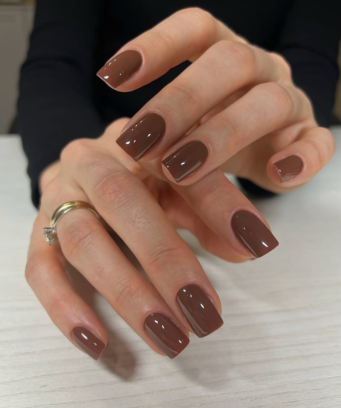 Rich Chocolate Creamy Square Nails