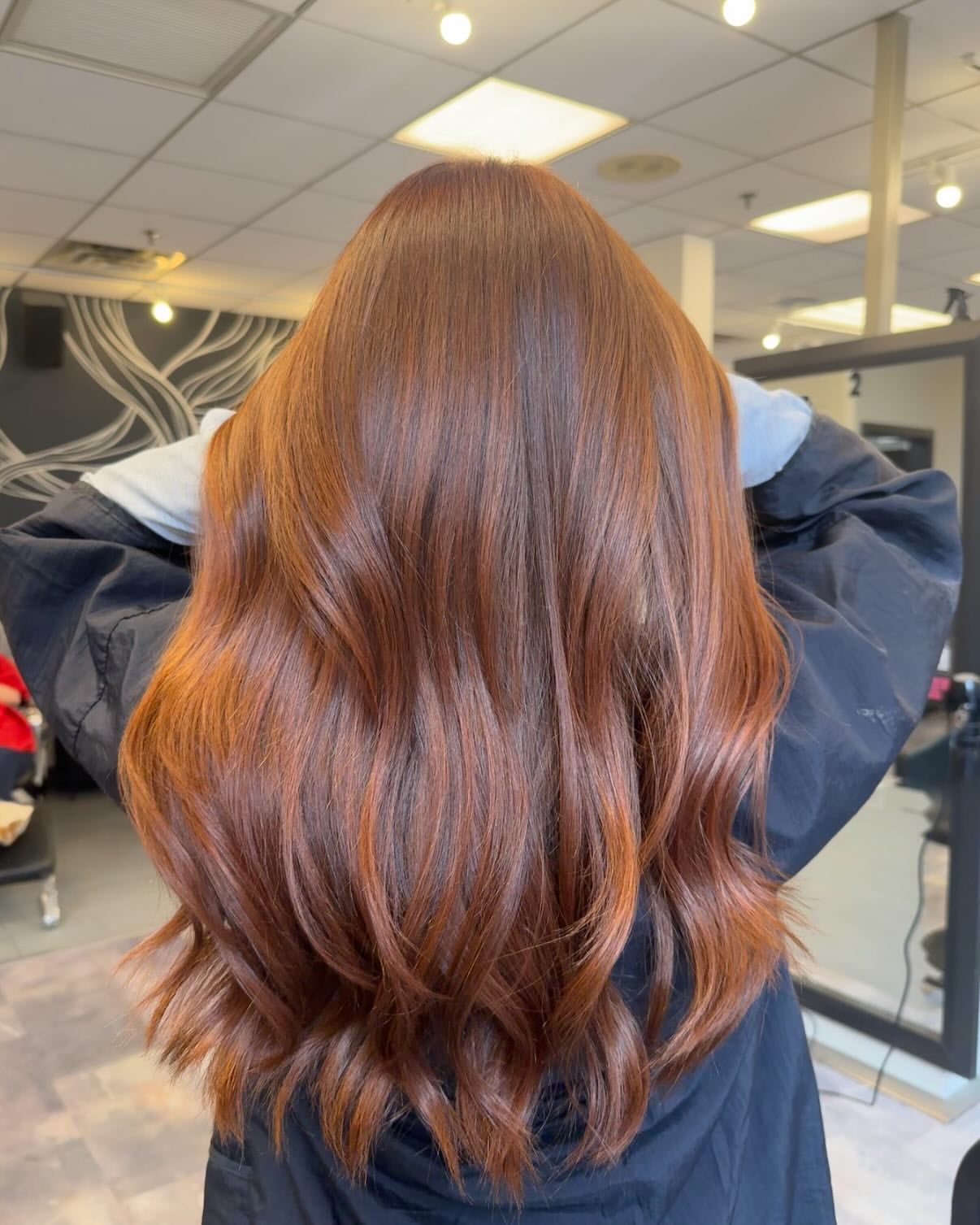 Rich Cinnamon Brown Waves With Subtle Copper Highlights