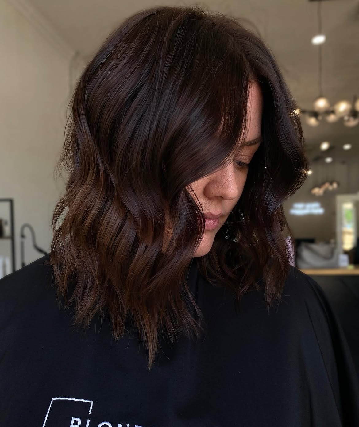 Rich Espresso Waves With Face Framing Layers