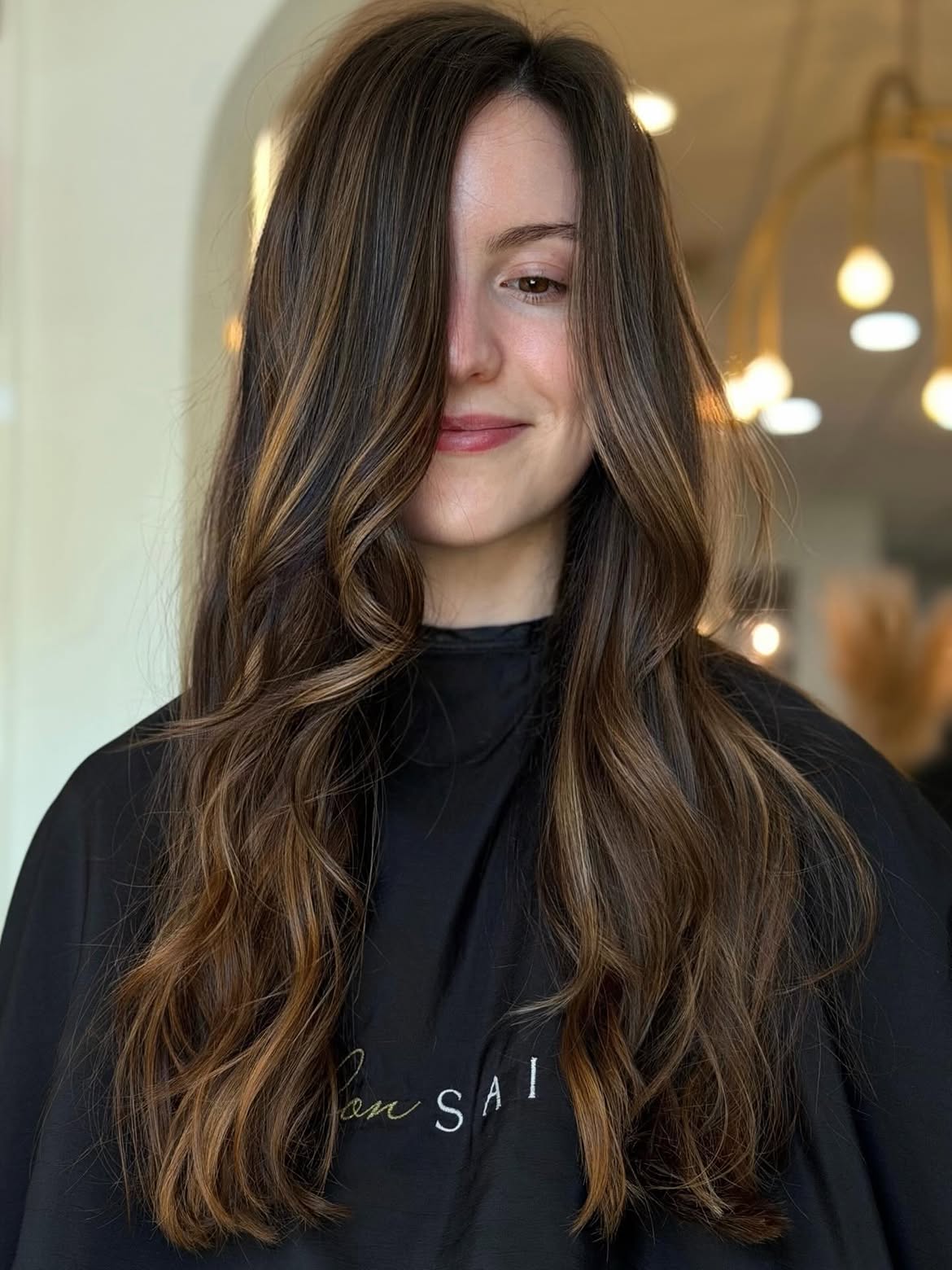 Rich Espresso With Warm Caramel Balayage