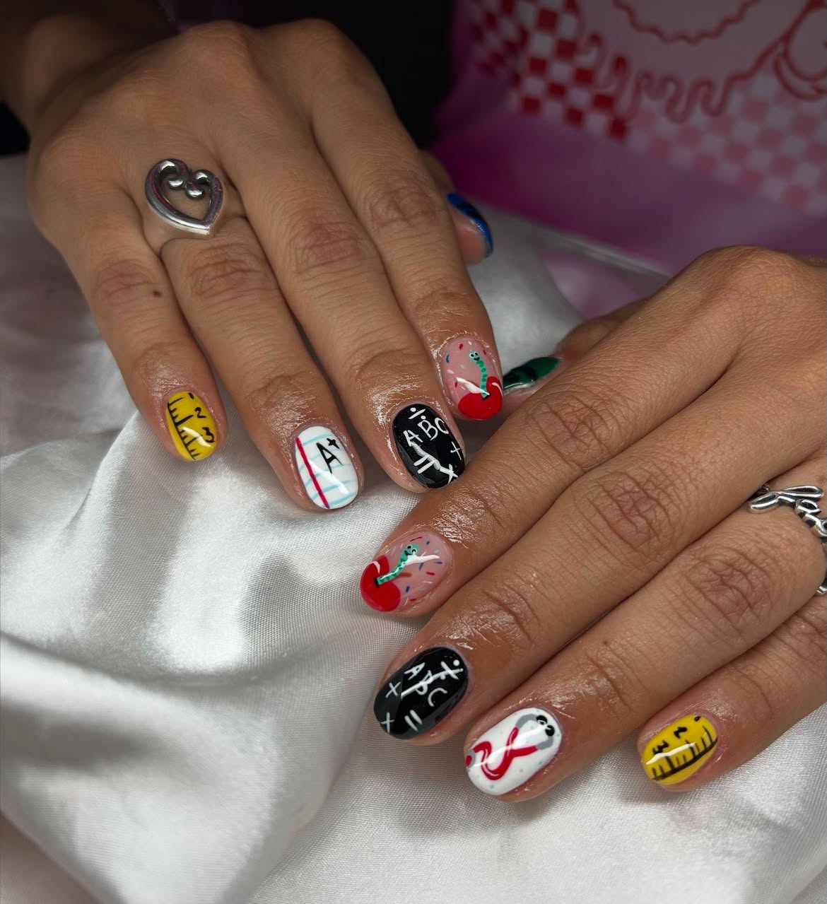 School Supplies Fun Nail Art