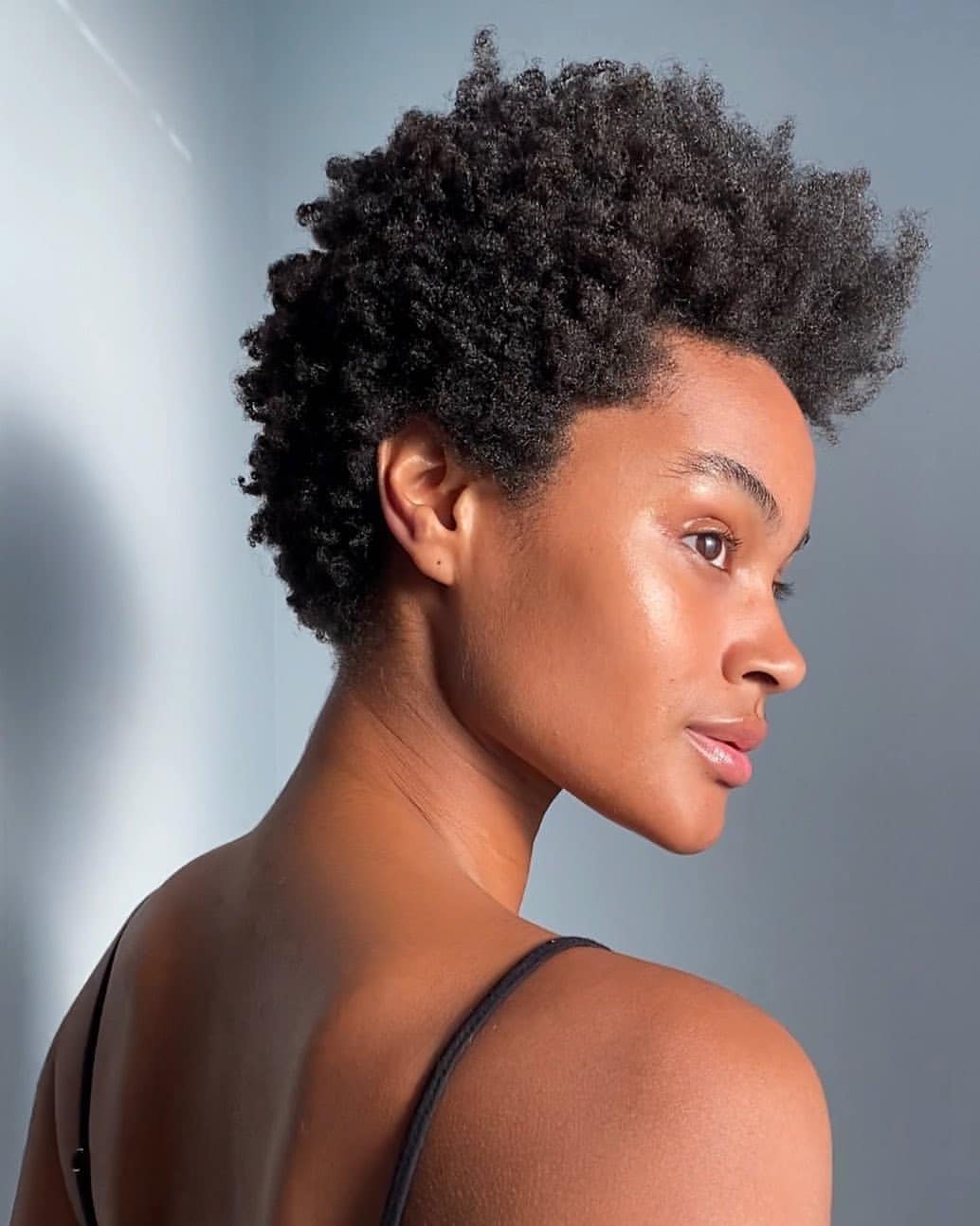 Short Natural Coil Afro With Defined Texture