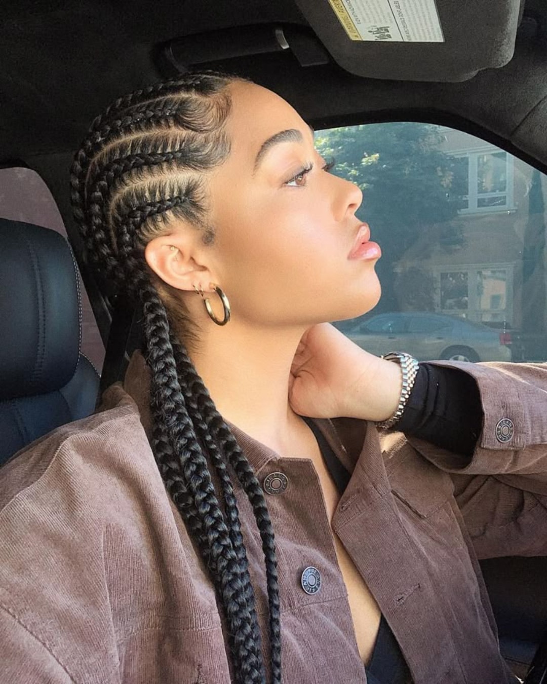 Sleek Cornrows With Defined Edge Styling
