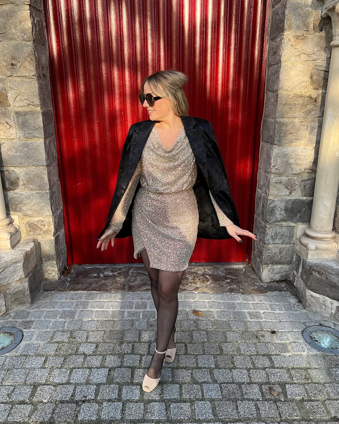 Sparkle And Shine Mini Dress With Blazer