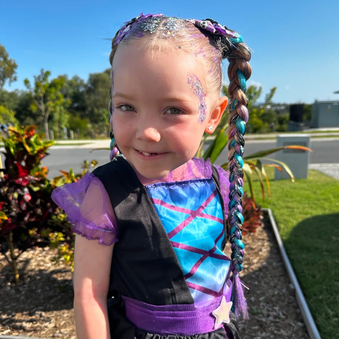 Sparkling Braids With Colorful Strands