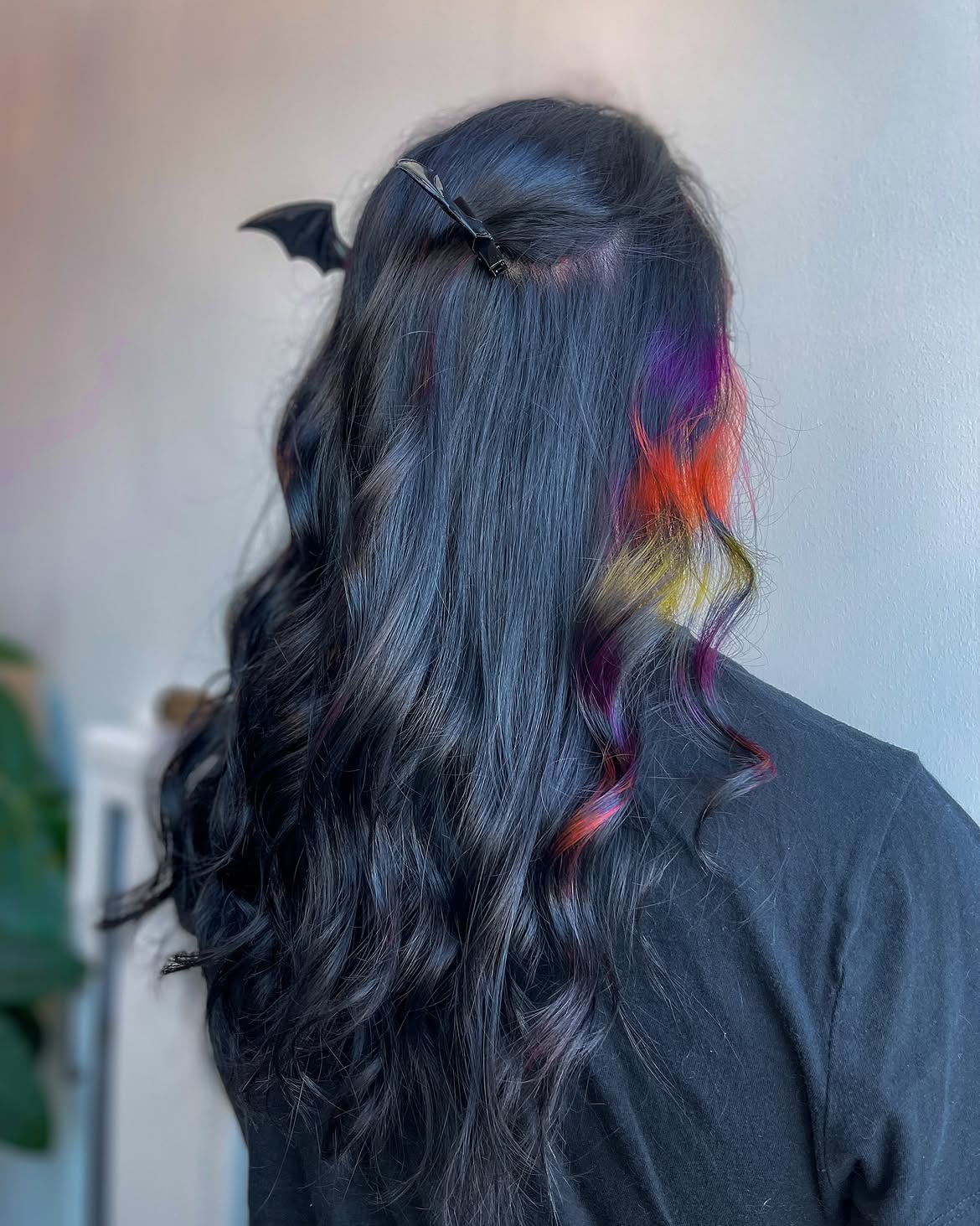 Spooky Bat Clip With Fiery Streak Highlights