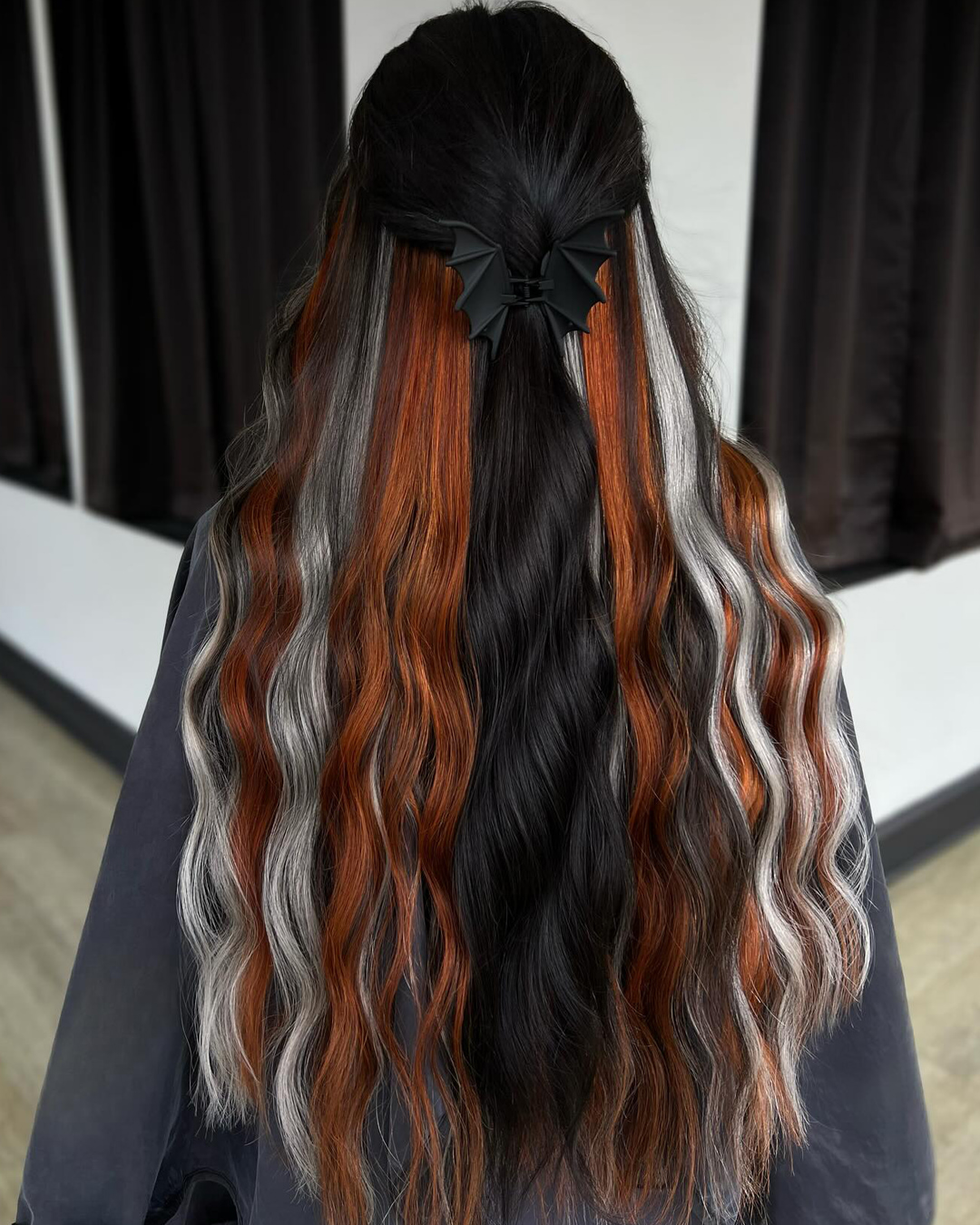 Spooky Bat Clip With Halloween Hair Colors