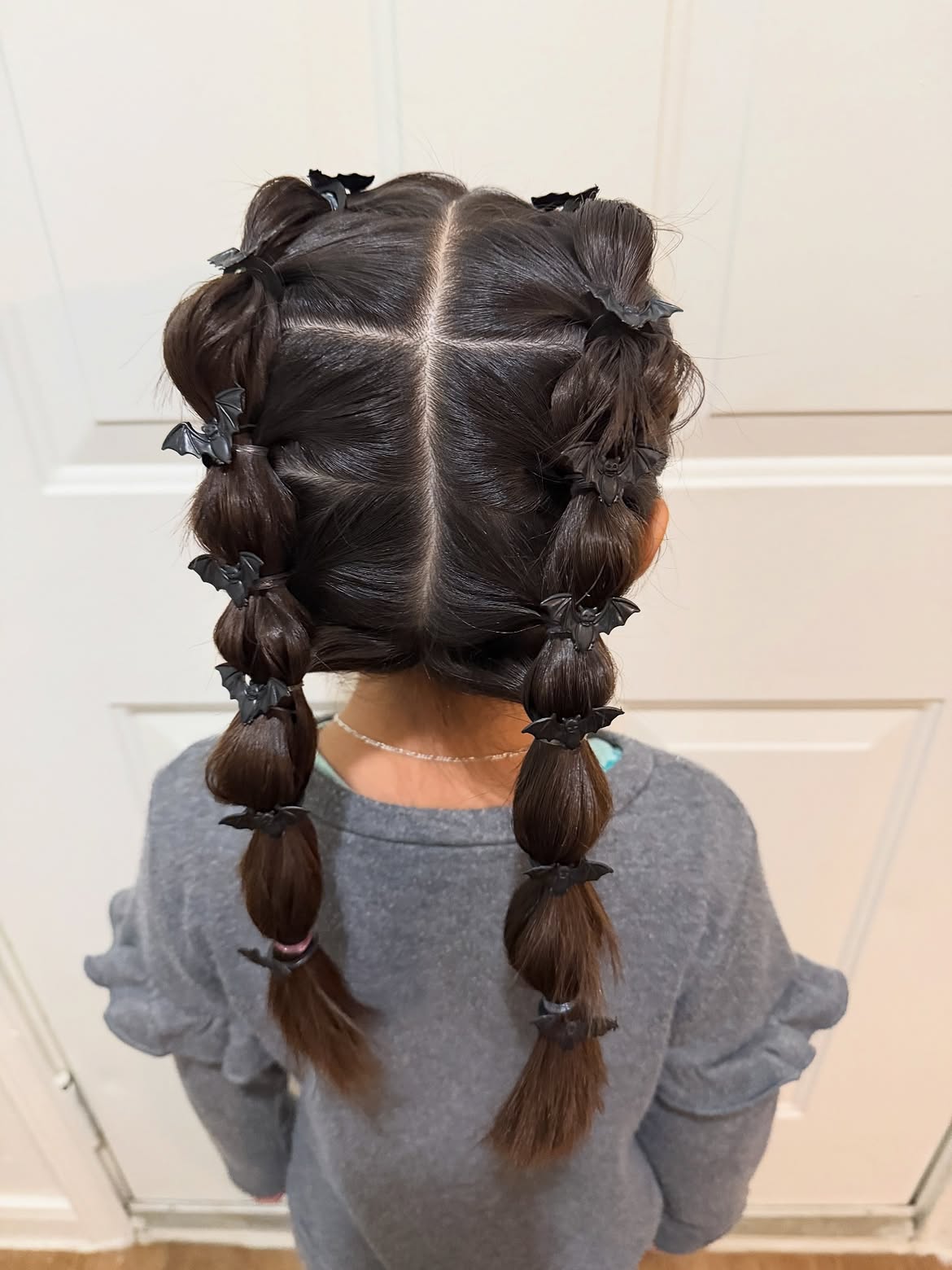 Spooky Bubble Braids With Bat Clips