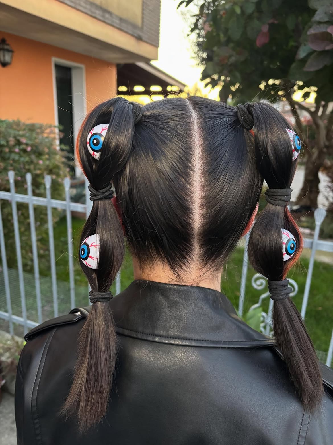 Spooky High Pigtails With Eyeball Accents