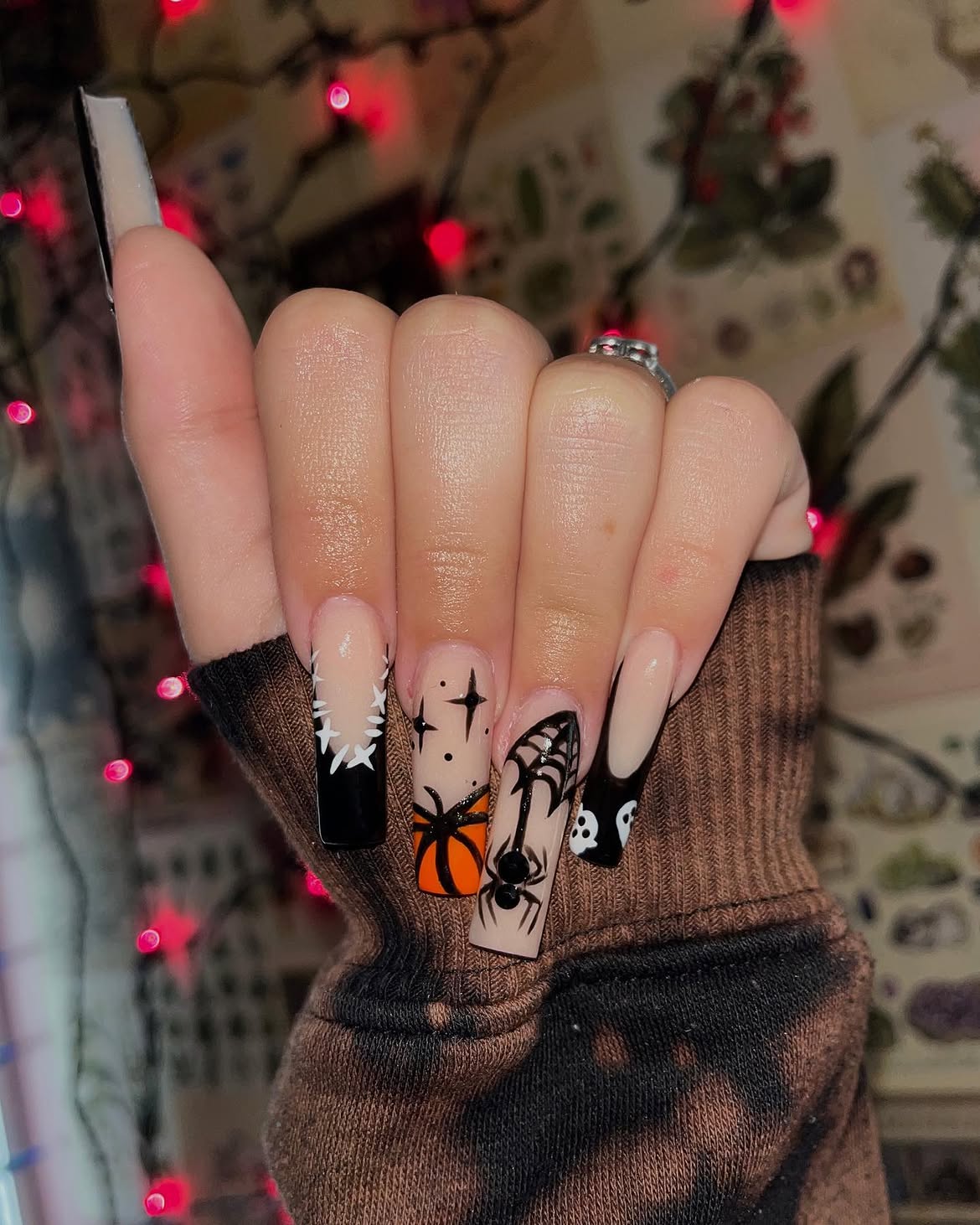 Spooky Season Halloween French Tip Acrylics