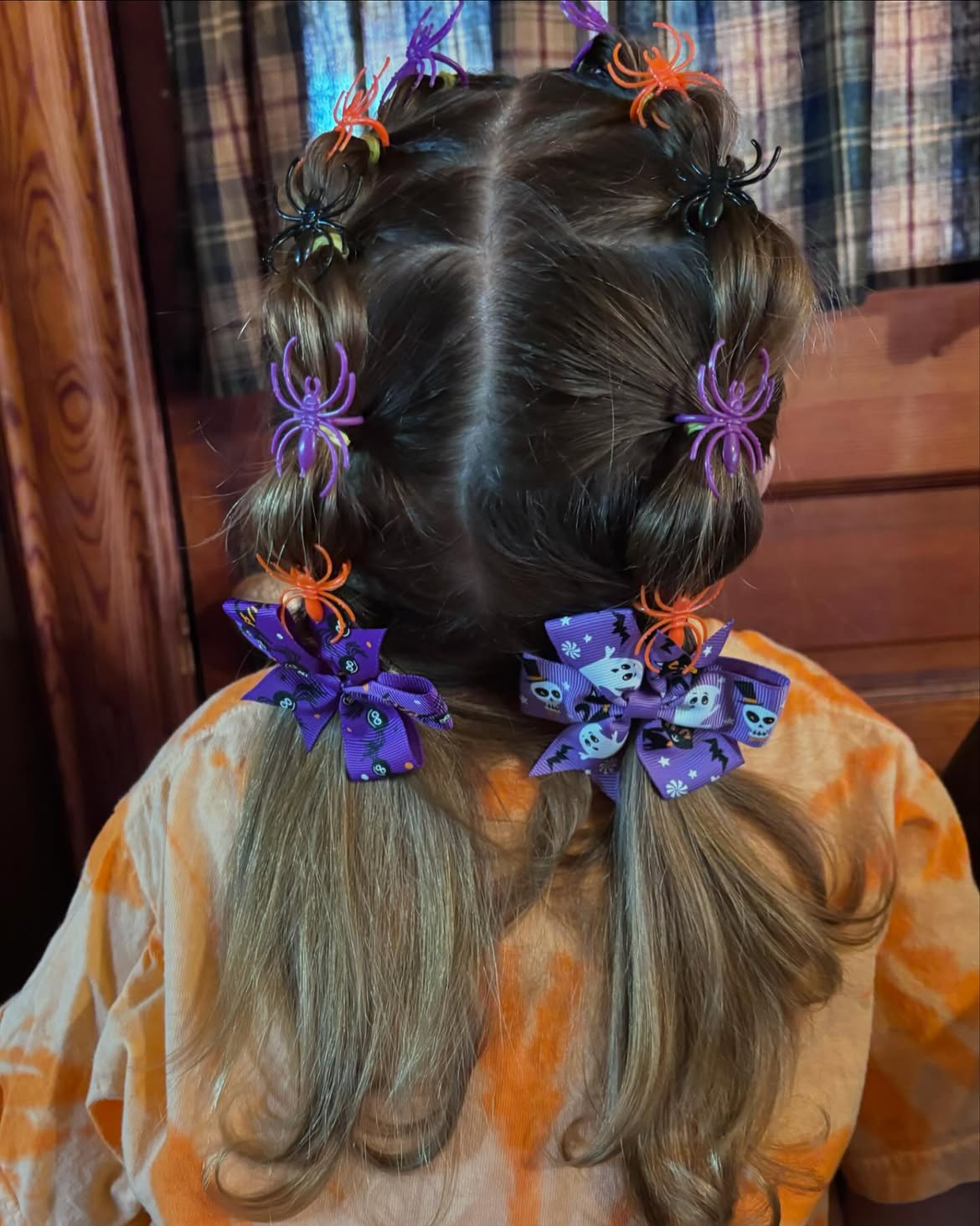 Spooky Spider Pigtails with Halloween Bows