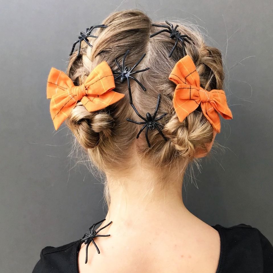 Spooky Spider Web Braids With Bows