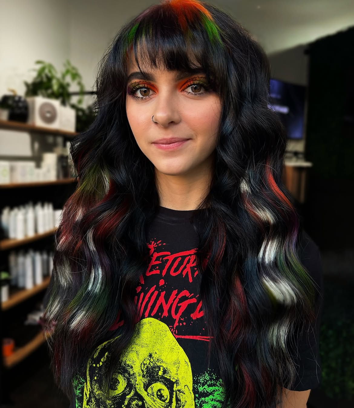 Spooky Streak Halloween Hair With Wavy Texture