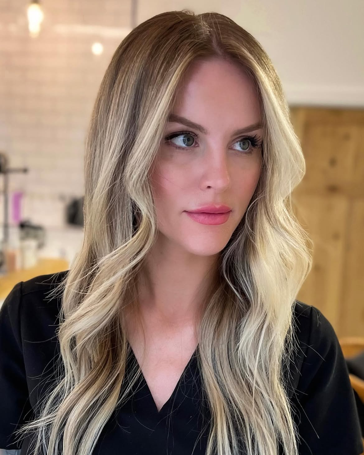 Sun-Kissed Honey Blonde Waves With Face Framing