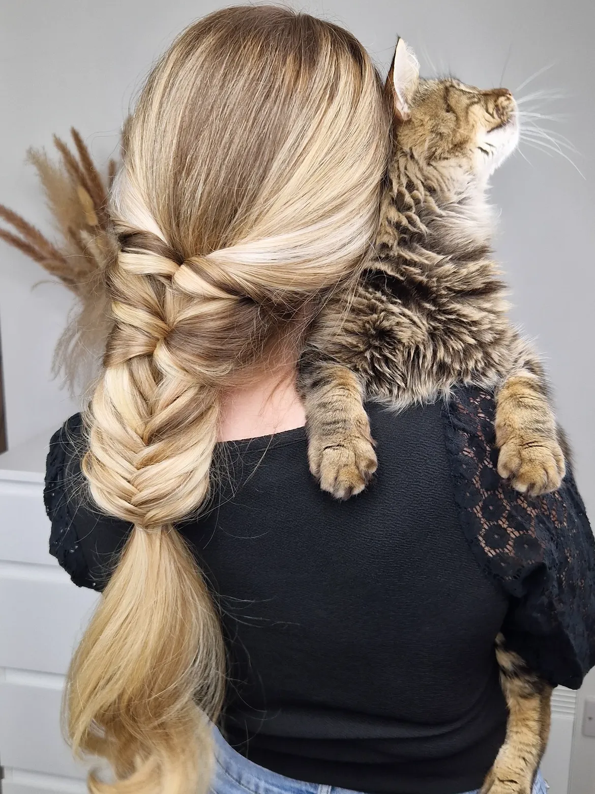 Textured Fishtail Braid With Honey Blonde Highlights