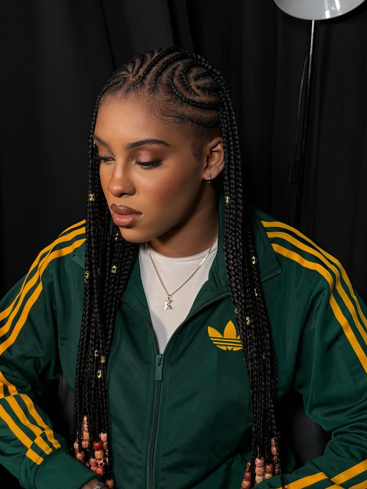 Tribal Braids With Gold Beads and Wooden Accents