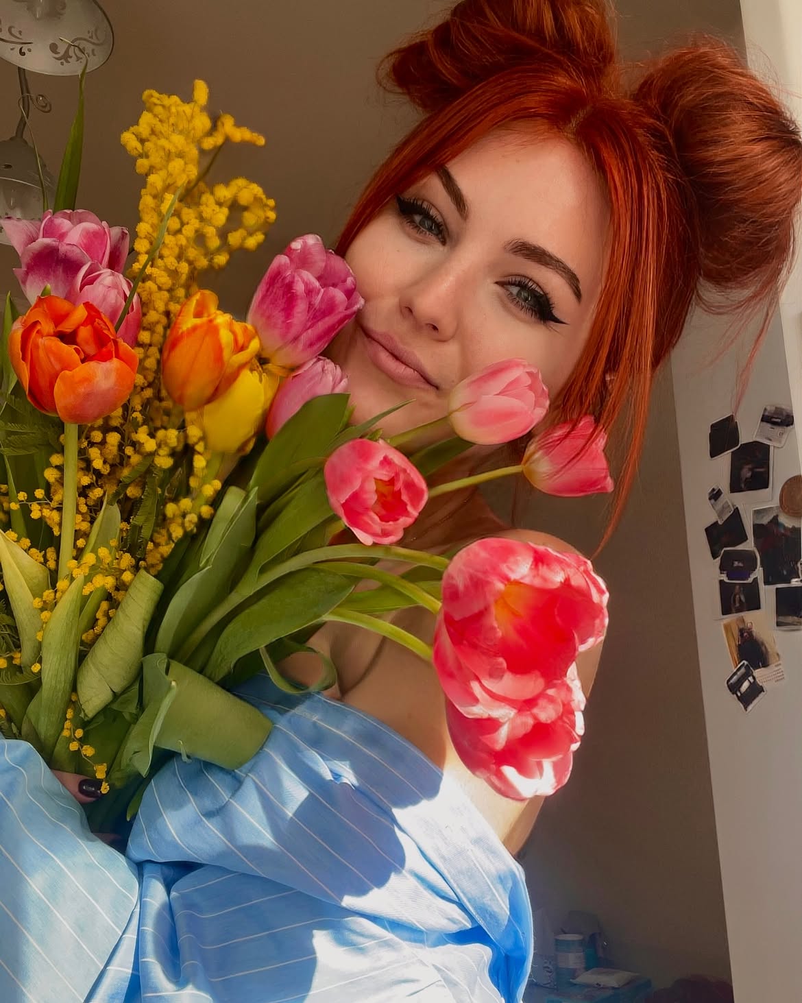 Vibrant Copper Space Buns With Face Framing