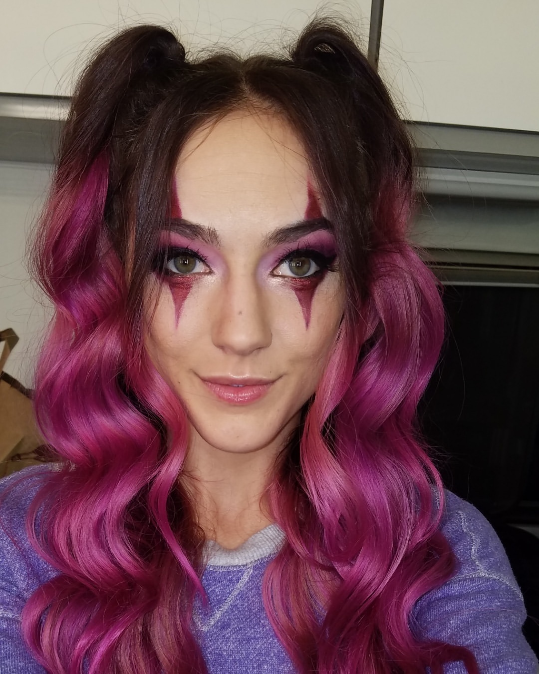 Vibrant Pink Ombré Pigtails With Loose Waves