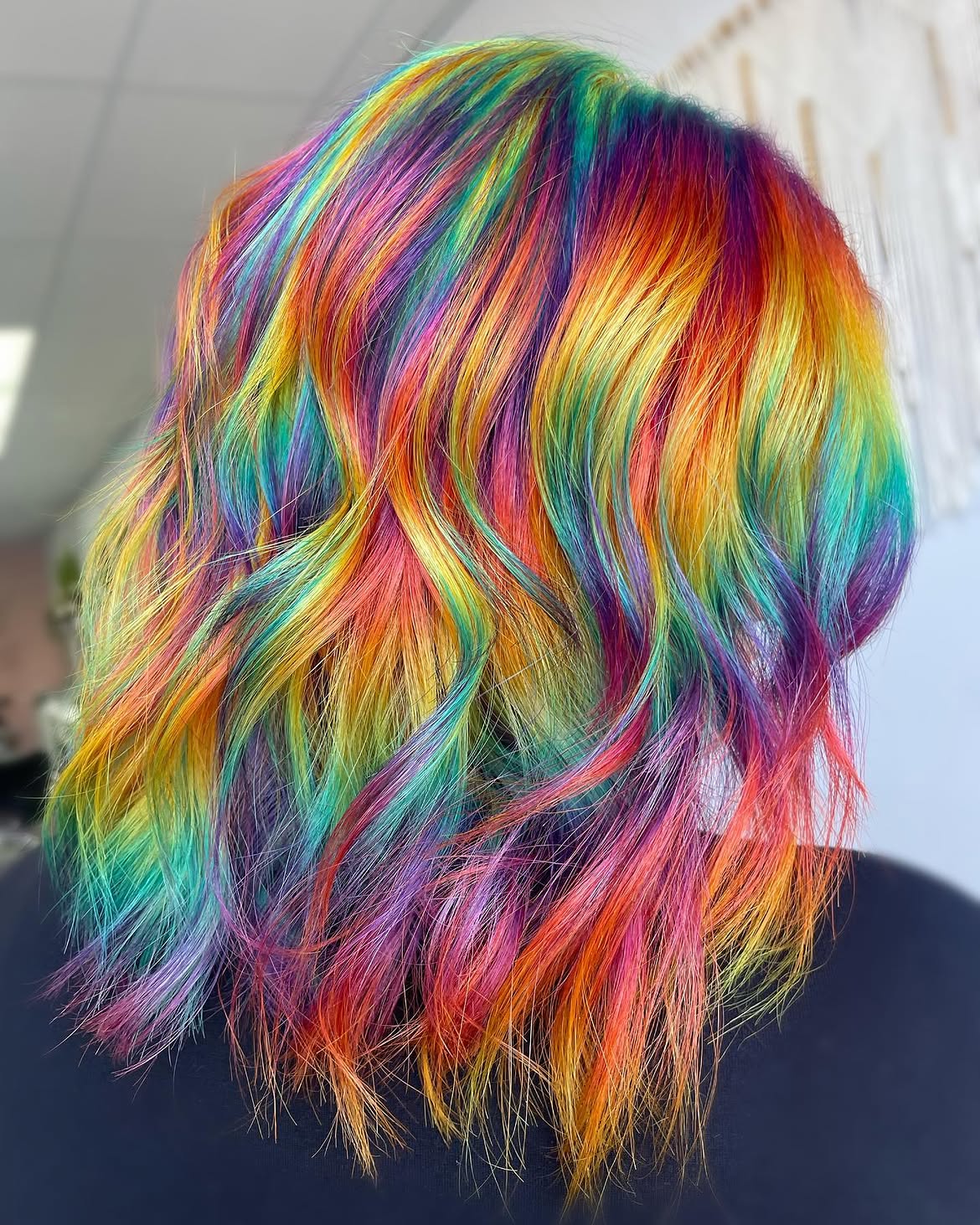 Vibrant Rainbow Melt With Beachy Waves