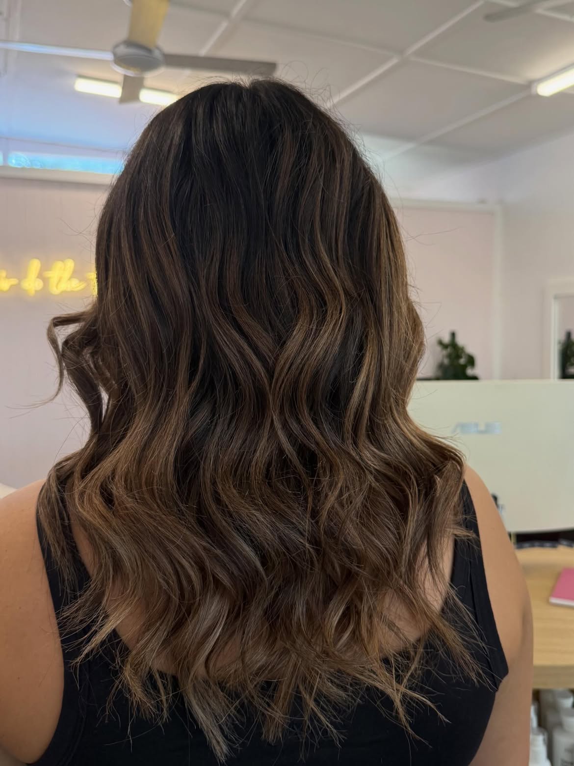 Warm Bronde Balayage With Loose Waves
