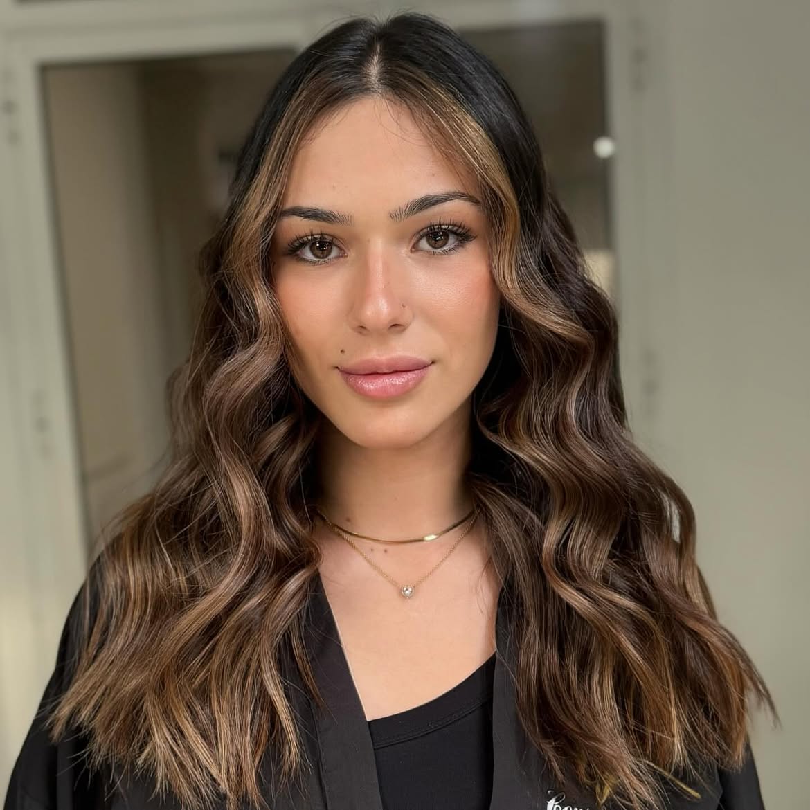 Warm Bronde Balayage With Loose Waves