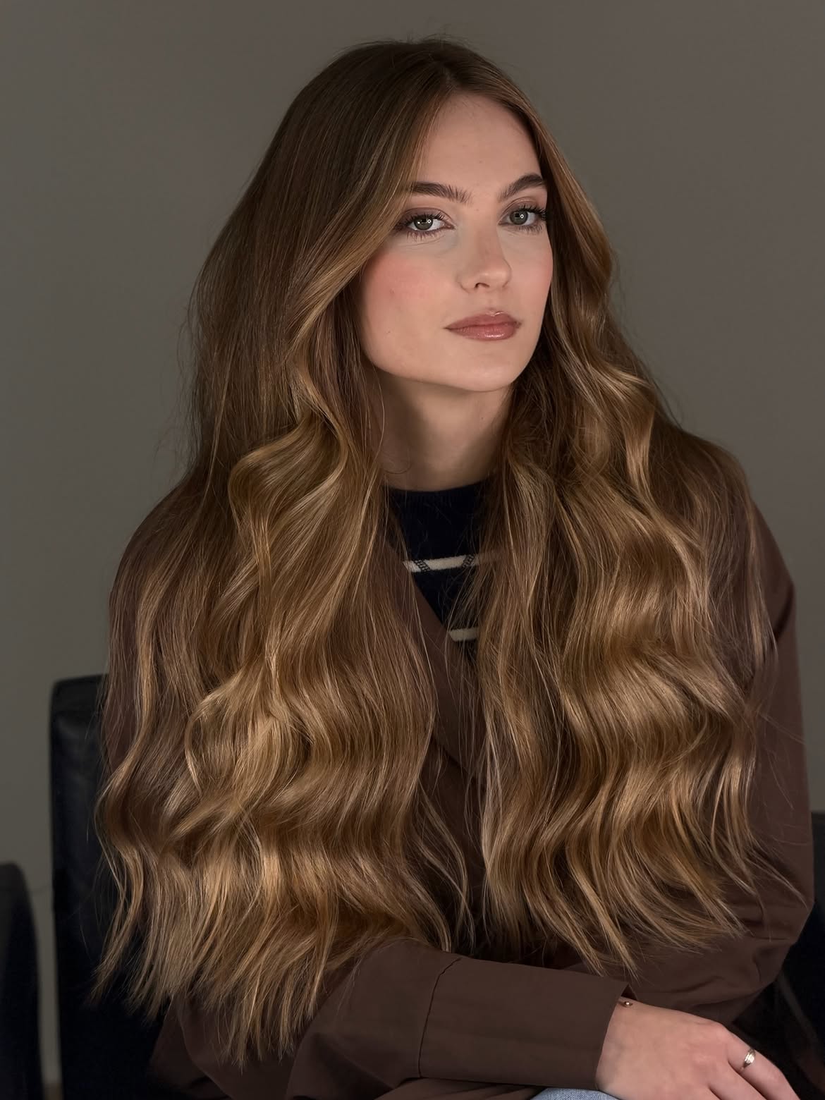 Warm Coffee Balayage With Loose Beachy Waves