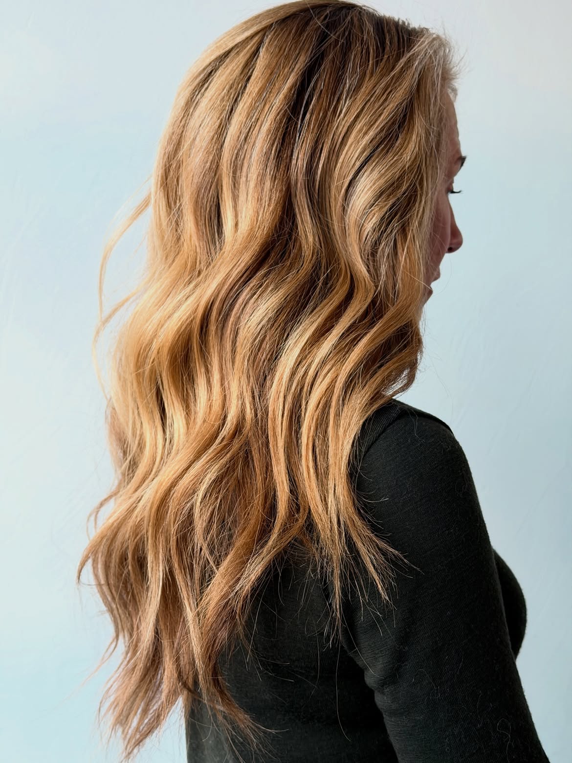 Warm Honey Blonde Balayage Waves
