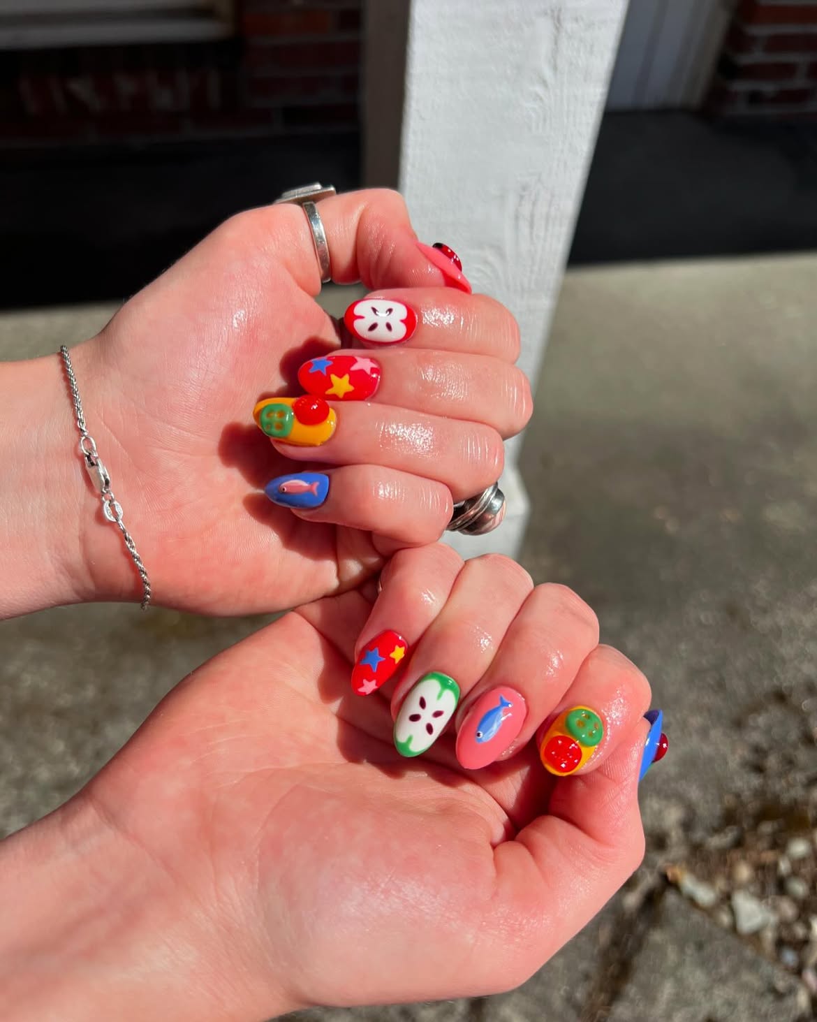 Whimsical Fruit & Foodie Fun Almond Nails