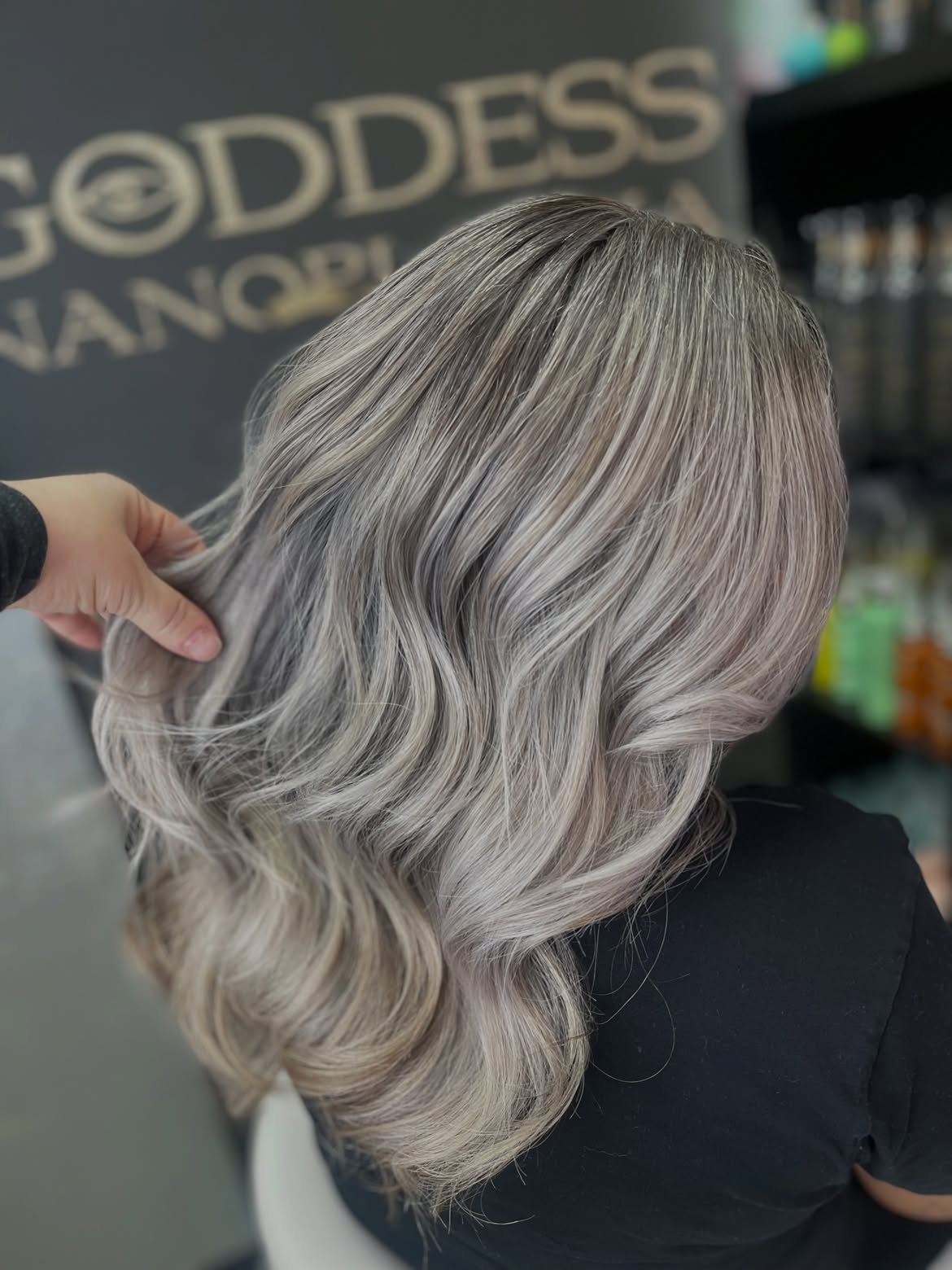 Ash Blonde Blended Gray With Soft Waves