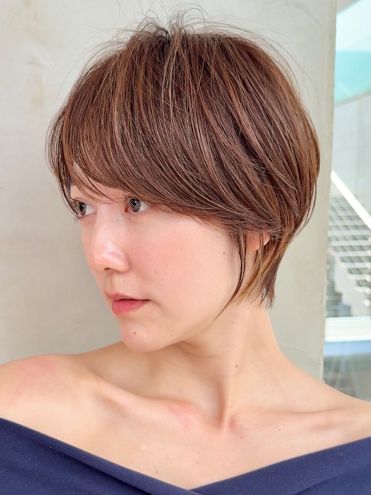 Asymmetrical Short Bob With Wispy Bangs