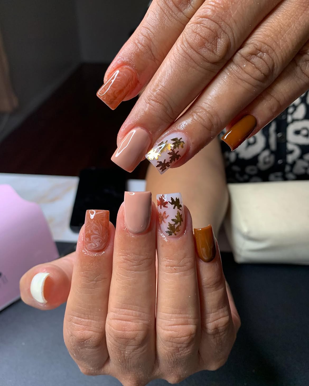 Autumn Leaf Swirls And Nudes